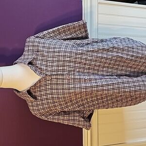 Women's plaid button t-shirt
